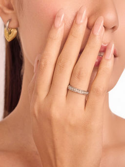 ELRA - White Stainless Steel Rhodium Plated Ring