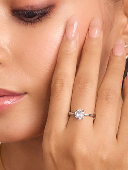 ELRA - White Stainless Steel Rhodium Plated Ring