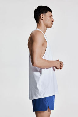 H&M - Men White Regular Fit Sports Vest Top With Drymove