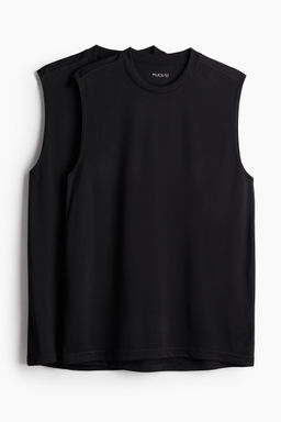 H&M - Men 2-Pack Regular Fit Sports Vest Tops With Drymove