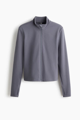 H&M - Women Grey Zip-Through Sports Jacket With Softmove