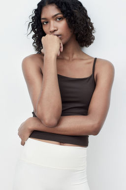 H&M - Women Brown Sports Strappy Top With Drymove