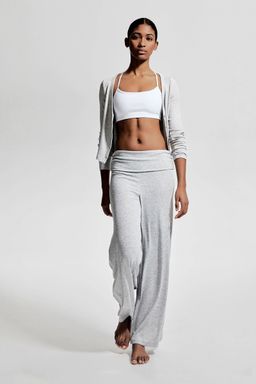 H&M - Women Grey Foldover-Waist Sports Trousers