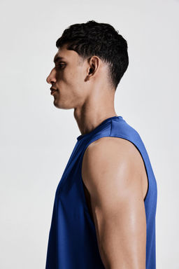 H&M - Men Blue Regular Fit Sports Vest Top With Drymove