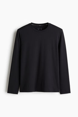 H&M - Men Black Long-Sleeved Sports Top With Drymove