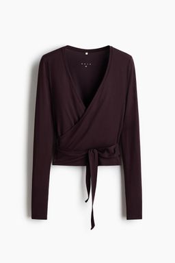 H&M - Women Red Sports Wrap Top In Modal