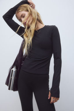 H&M - Women Black Sports Top With Softmove