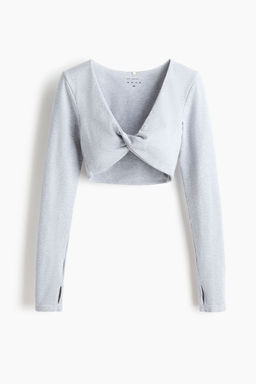 H&M - Women Grey Sports Twist Top With Drymove