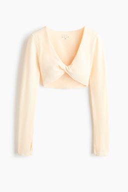 H&M - Women Beige Sports Twist Top With Drymove
