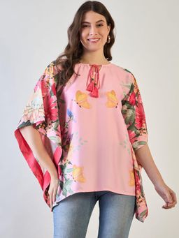 The Kaftan Company - Pink and Yellow Floral Kaftan Top