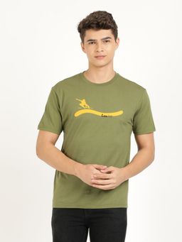 Lee - Men Graphic Print Green T-Shirt (Comfort)
