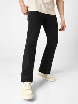 Urbano Fashion - Men Black Washed Bootcut Jeans Stretchable