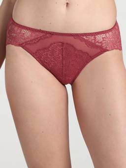 Wacoal - Maroon Emma Lace Low Waist Bridal Wear Lace Bikini Panty