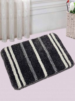 Saral Home - Black Microfiber Anti Skid Bath Mat 35x50 cm (Pack of 2)