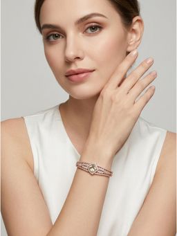 Adwitiya - Rose Gold-Plated Cz Studded Kite-Design Bracelet