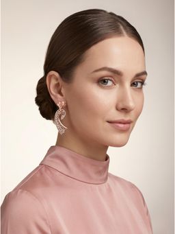 Adwitiya - Rose Gold Leafy Vine Statement Earrings