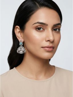 Adwitiya - Chic Mint Green Jhumka Earrings