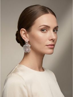 Adwitiya - Pink Stone Apple-Shaped Statement Earrings