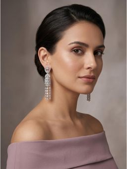 Adwitiya - Radiant Crystal Tassel Drop Earrings