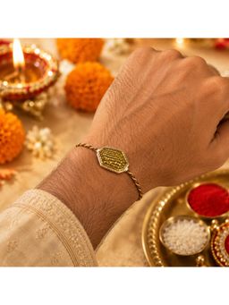 Priaansha Creations - Gold Beaded Thread Rakhi for Raksha Bandhan