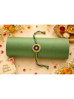Priaansha Creations - Multicolor Floral Beaded Thread Rakhi for Raksha Bandhan