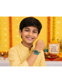 Priaansha Creations - Bro Embroidered Beaded Thread Rakhi for Raksha Bandhan
