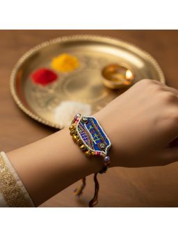 Priaansha Creations - Bhai Veer Embroidered Beaded Thread Rakhi for Raksha Bandhan