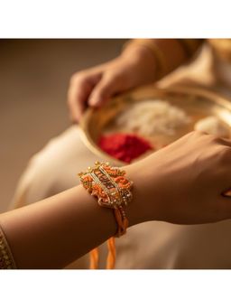 Priaansha Creations - Bhai Embroidered Beaded Thread Rakhi for Raksha Bandhan