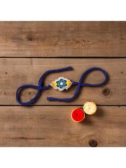 Priaansha Creations - Blue Beaded Thread Rakhi for Raksha Bandhan