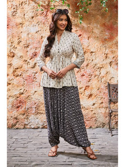 Biba - Women Rayon Printed Kurta With Dhoti (Set of 2)