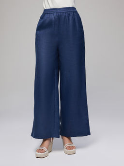 Twenty Dresses by Nykaa Fashion - Blue High Waist Straight Fit Pants
