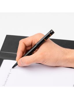 Hugo Boss - Ribbon Matrix Yellow line Ballpoint Pen - Black