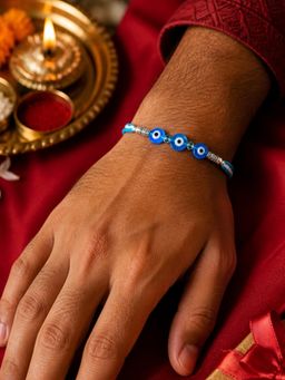 Digital Dress Room - Light Blue Evil Eye Thread Rakhi