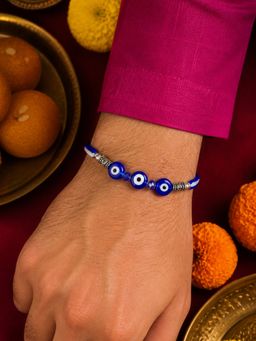 Digital Dress Room - Dark Blue Evil Eye Thread Rakhi