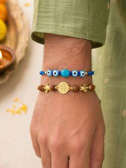 Digital Dress Room - Evil Eye Om Turtle Rakhis (Pack of 2)