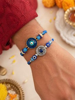 Digital Dress Room - Blue Evil Eye Tibetan Rakhis (Pack of 2)