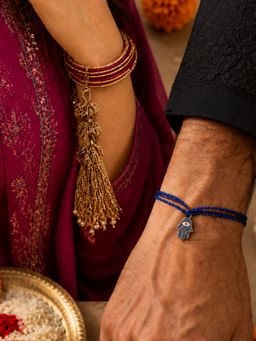 Digital Dress Room - Evil Eye Hamsa Rakhi and Beaded Tassel Lumba