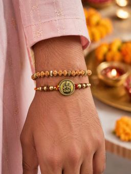 Digital Dress Room - Ganesha Rudraksha Rakhis (Pack of 2)