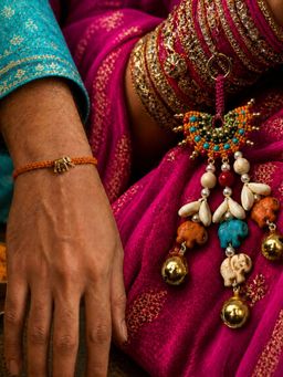 Digital Dress Room - Multi-Color Elephant Rakhi and Lumba