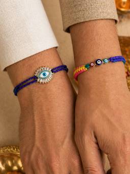 Digital Dress Room - Multi-Color Evil Eye Rakhis (Pack of 2)
