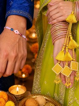 Digital Dress Room - Multi-Color Evil Eye Rakhi and Tassel Lumba