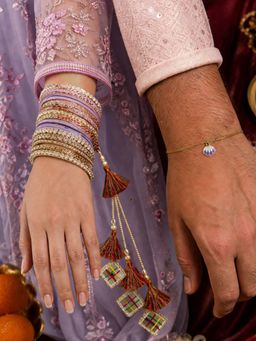 Digital Dress Room - Mirror Pearl Shell Rakhi and Lumba