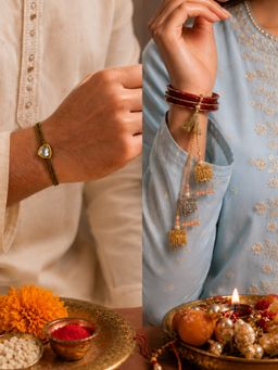 Digital Dress Room - Multi-Color Kundan Rakhi and Pearl Tassel Lumba