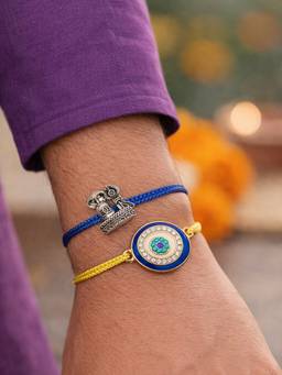 Digital Dress Room - Lord Shiva Trishul Evil Eye Rakhis (Pack of 2)