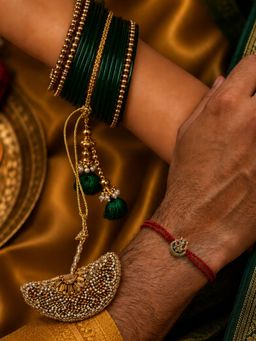 Digital Dress Room - Crystal Trishul Charm Rakhi and Lumba