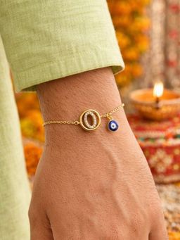 Digital Dress Room - O Letter Evil Eye Stone Bracelet Rakhi