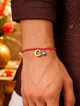 Digital Dress Room - C Letter Evil Eye Thread Rakhi
