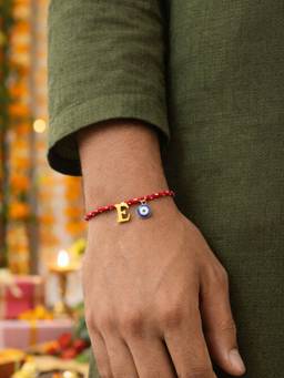 Digital Dress Room - E Letter Evil Eye Thread Rakhi