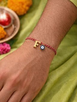 Digital Dress Room - F Letter Evil Eye Thread Rakhi