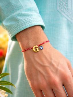 Digital Dress Room - G Letter Evil Eye Thread Rakhi